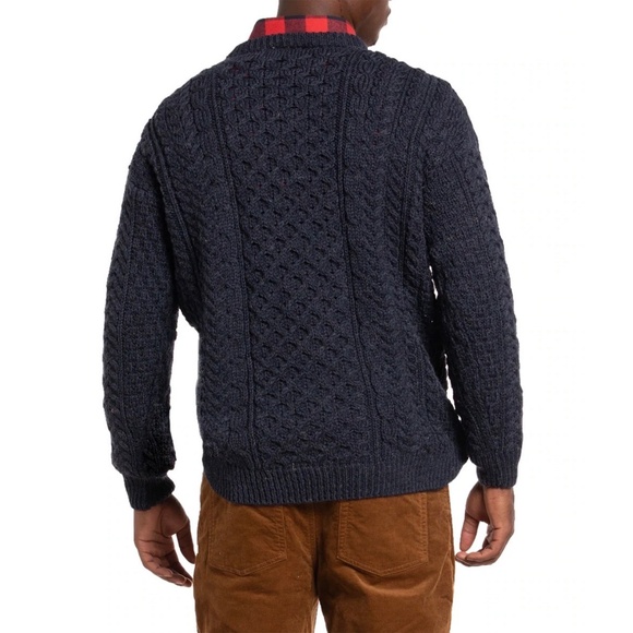 RUE SAINT-PATRICK NWT 100% WORSTED WOOL CREWNECK MIDNIGHT BLUE SWEATER. SIZE XL - Picture 2 of 8